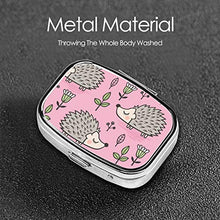 Contenitore quadrato per pillole medicinali con foglie e fiori su rosa moda portapillole organizer da viaggio per pillole integratori vitamine