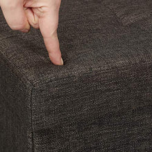 Relaxdays Cassapanca Contenitore, Capiente Panca Imbottita, Pieghevole con Separatore, 84 L, Ingresso, Marrone-Grigio, Pannelli MDF, Tessuto, gommapiuma, 38,5 x 76 x 37 cm