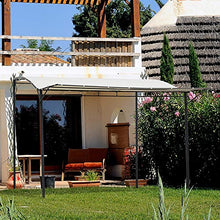 Outsunny Gazebo Gazebo Pergola da Giardino con Copertura in Tessuto da Giardino in Acciaio Beige