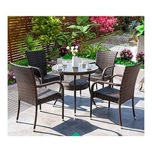 HLZY Tavolo in Vimini in Rattan mobili in Patio e Set s Mobili da Giardino Patio Mobili da Giardino all'aperto in Vetro Top tavolino da caffè Set tavolino da caffè Patio (4 PC)