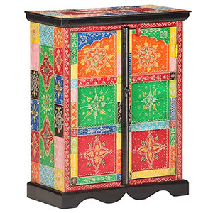 vidaXL Credenza Dipinta a Mano 60x30x75 cm in Legno Massello di Mango