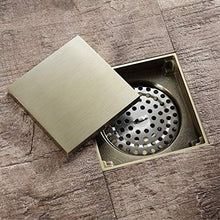 Nosterappou Bagno Cucina Bagno Scarico a Pavimento in Oro Spazzolato Scarico Pavimento Deodorante Quadrato, Grande Design di drenaggio per Mantenere Asciutto al Coperto - Facile da Mantenere