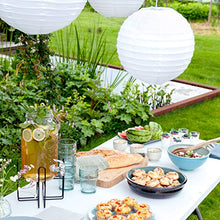 Tavolo Pieghevole da Giardino Bianco perfetto come Tavolo da Campeggio, da Buffet, da Cucina | Tavolino Esterni Richiudibile a Valigetta con Maniglia | by Park Alley
