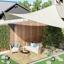 Outsunny Vela Ombreggiante Rettangolare 4x6m, Tenda da Sole per Esterno in Poliestere Anti UV Traspirante Bianco Crema