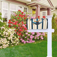 Anchor - Copertura magnetica per cassetta delle poste, motivo a righe color turchese e oro, per decorazione da giardino, dimensioni standard, 55 x 45 cm