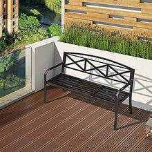 Panca da Giardino Per Patio Esterno da 59 Pollici,Panca da Cortile Per Il Tempo Libero Con Tavolo Centrale,Sedile Decorativo Con Struttura In Ghisa Durevole Combinazione di Tavolo E Sedia da Balcone