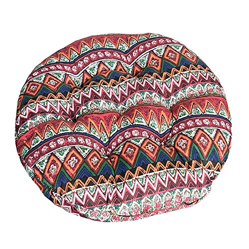 Morbuy Cuscini per Sedia Forma Rotonda, 100% Cotone Spessa Comoda Seduta Traspirante Cuscino per Pavimento per Interno ed Esterno mobili e Arredamento da Giardino (40 * 40,Costume Popolare)