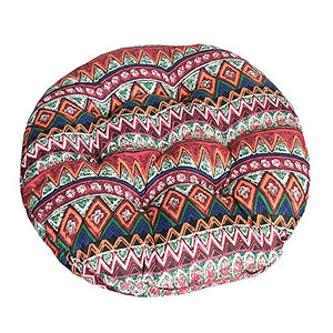 Morbuy Cuscini per Sedia Forma Rotonda, 100% Cotone Spessa Comoda Seduta Traspirante Cuscino per Pavimento per Interno ed Esterno mobili e Arredamento da Giardino (40 * 40,Costume Popolare)