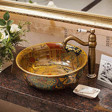 lilili Lavabo da Appoggio Lavandino da Bagno Ovale Lavabo da Appoggio in Ceramica Europea Adatto A, Hotel, Bagno, Famiglia, Hotel,Wash Basin Lavabo 42x42x18cm (Color : No Accessories)