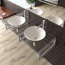 Lavandino in ceramica e vetro trasparente, Alpenberger, serie 100, in vetro, vetro trasparente, lavabo, per il vostro esclusivo bagno, doppio lavabo, lavabo, in ceramica