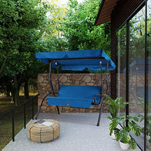 Casaria Dondolo con tettino Parasole 3 posti per Giardino Balcone terrazzo Altalena a Dondolo Interni ed Esterni Azzurro