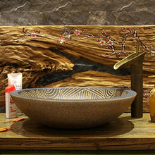 Lavabo creativo sopra lavabo da appoggio Lavabo in ceramica da bagno Ancient River Round Brushed (49x13cm) Lavandini bagno