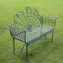 GaoF Panchina per terrazza Panchine per Il Tempo Libero da Esterno, Panchina da Giardino in ghisa Resistente alle intemperie e antiruggine, Panchine Decorative Singole e Doppie Retro con schienali e