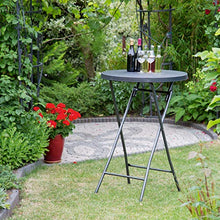 Relaxdays 10020759_46 Tavolo Alto Pieghevole Rotondo, Nero, 80x80x110 cm