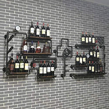 MoDi Wine Rack Retro Style Industriale Tubo di Acqua a Parete Vino Rack (L75 * W20 * H145CM)