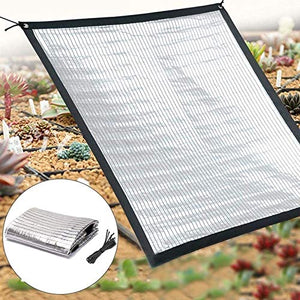 Tela da Vela Riflettente di Alluminio Ombra Net Serra Shade Shade Netto della Vela impianto Copertura della Rete di 2x2m (Color : Silver, Size : 2MX2M)