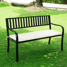 Panchina da Giardino Panchine in Metallo per Esterni, Sedia in Ghisa con Struttura in Acciaio per Patio Parco Giardino Portico Anteriore Percorso Cortile Arredamento da Giardino Mobili da Ponte, NER