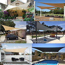 Zhao, tenda parasole per balcone, terrazza, giardino, campeggio, protezione UV, in poliestere PES, colore grigio, 4 x 4 m (colore: bianco, dimensioni: 3 x 6 m)