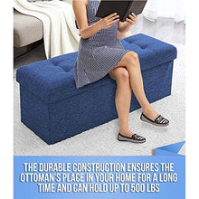 ASDFGHJKL Versatile Storage Box con Bagagli Resto del Piede Sgabello Sedile per Economia di Spazio di Immagazzinaggio Piegante Ottomano, Facile da Pulire