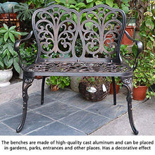LXLH Panca da Giardino Seduta Prodotto per Esterni Panca retrò Panca da Giardino da terrazza, Panca Doppia in Alluminio pressofuso con Schienale e braccioli, Panche Decorative per corridoi Balcon