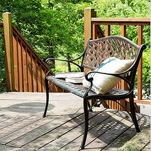 GaoF Panchina da Giardino Sedie da Parco, La panchina in Metallo nel Cortile ha Uno Schienale, Sedile per 2 Persone Chaise Longue in Alluminio pressofuso per Balcone