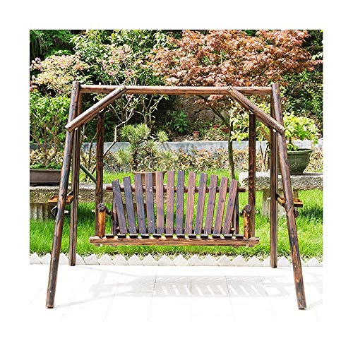 Amaca Deluxe con Struttura ad Arco in Legno per 3 Persone Altalena da Giardino Mobili da Esterno Altalena da Patio Poltrona da Esterno per Patio, Giardino, Bordo Piscina, Balcone