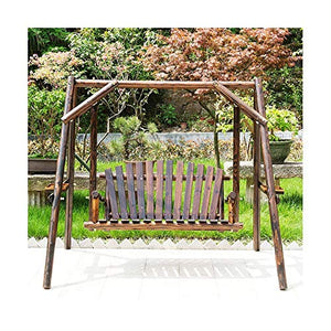 Amaca Deluxe con Struttura ad Arco in Legno per 3 Persone Sedia Altalena per Esterni, Sedia Altalena per Portico per Patio, Giardino, Bordo Piscina, Balcone