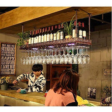 ZLJ Portabottiglie Portabottiglie Portabottiglie Arte Sottosopra Home Bar Portabottiglie da Parete Lunghezza 80 cm Larghezza 35 cm Bronzo Antico