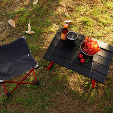 ZKK Tavolo Pieghevole da Esterno, tavola della Tenda da Campeggio, tavolino Portatile per Campeggio, Tavolo da casa in Lega di Alluminio. (Color : Black)