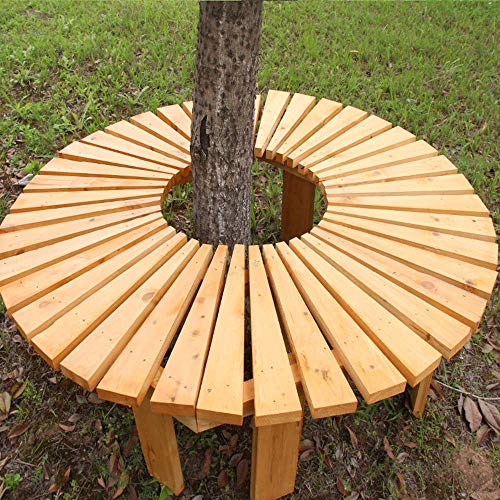 LXLH Panca da Giardino Panca da Giardino per Esterni terrazza da Giardino panchina in Legno massello a Forma di ventaglio, panchina Circolare da Giardino ad Albero, Panca in Legno massello Antico