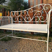 Panchina da giardino per terrazza Panchine da giardino per il tempo libero all'aperto, panchina a 2 posti in ghisa resistente alle intemperie e antiruggine, panchina decorativa retrò con schienale e