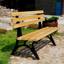 GaoF Panchina da Giardino da Giardino Panchina da Esterno, panchina da Esterno Resistente alle intemperie con Struttura in ghisa e Legno massello anticorrosivo con Schienale e braccioli, 2-4