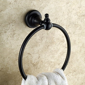 MBYW moderno minimalista alto carico portasciugamani porta asciugamani bagno portasciugamani europeo anello di rame accessori bagno ciondolo nero antico Adatto per bagno, camera da letto, cucina