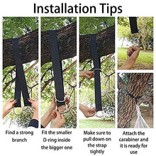 MIZOMOR 2pcs Cinghie Pendenti con Cuscinetti e Gancio di Protezione Dell'albero Forte Capacità Portante Cinghie per Amaca All'aperto per Swing Amaca Altalena di Corda o Poltrona Reclinabile