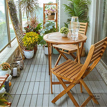 CGBF-Set Bistrot in Legno Massello,Set di Mobili da Giardino Resistente alle Intemperie,Tavolo Pieghevole e 2 Sedie per Terrazze e Balconi,A