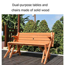 household products Panchina da Giardino, panchina Multifunzionale in Legno massello per Balcone Doppio per Il Tempo Libero, panchina da Giardino con Tavolo commutabile