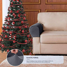 Elastico Copribraccioli per Poltrone per Divano, Elastico Jacquard Spandex Tessuto Copri Braccioli Protezione per Divano, con Twist Pins Antiscivolo Copridivano-Grigio B-2-Pezzi