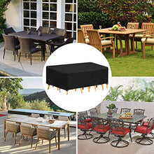 Tesmotor Coperture per Giardino Rettangolari Copertura per Tavolo da Esterno Copertura Impermeabile per Mobili da Giardino, Tessuto Oxford con 4 Fibbie - 350 x 260 x 90CM