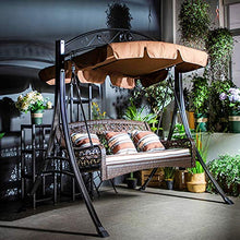 DNNAL Aliante Altalena all'aperto, Patio Swing SED Sedia da Esterno Swing Sedia in Ferro Trio Arredamento da Giardino