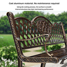 Panchina per Terrazza da Parco Panchina per Tempo Libero, Retro Panca da Giardino in Alluminio Pressofuso Resistente Alle Intemperie, Panchine da Giardino Decorative Cortile e Portico, Panca 2-3 Pos