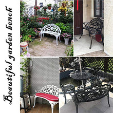 Panchina da Giardino per Esterno, Sedia con Seduta in Metallo e Veranda Panca con Schienale, Panca da Giardino Piazza Portico Percorso Cortile Prato Decor Sedia per 2-3 Persone