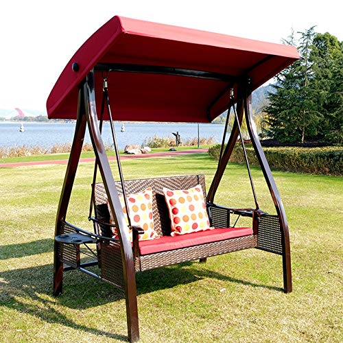 DNNAL Swing Portico all'aperto, Patio a 2 posti Hammock Lounge Chair Garden Docking Sedia a Dondolo Giaccinata a baldacchino Regolabile