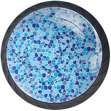 Geometrico astratto blu Pomelli per Porta Set di 4 Pomelli per Mobili Manopole per Cassetti Cucina Armadio Vetro