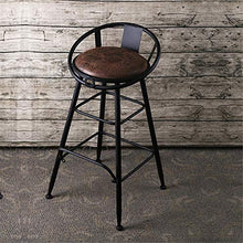 Lwieui Sgabello da Bar Sedia da Bar in Legno Casual Cafe Front Desk Sgabello Alto Retro Bar in Ferro battuto Sedia con Schienale Sedia 2 Cuscini Disponibili .Sgabelli da Bar