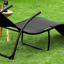 SoBuy Sdraio da Giardino Lettini Pieghevoli Poggiatesta Rimovibile 173 * 54 * 69CM Nero capacità di Supporto: 150 kg OGS45-SCH