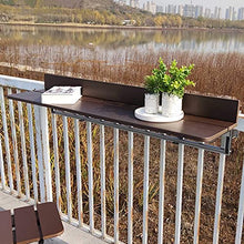 SFSGH Tavolo Pieghevole da Balcone a Parete, Tavolo da Balcone Pieghevole, Tavolo da ringhiera Regolabile (Colore: caffè, Dimensioni: 4 Dimensioni)