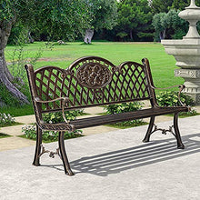 Panchina per terrazza del parco Panchina per il tempo libero all'aperto, Panchina da giardino retrò in alluminio pressofuso resistente alle intemperie, Panchine da giardino decorative nel cortile e