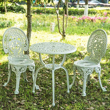 CGBF-Mobili da Giardino Tavolo Rotondo da 60cm e 2 Sedie,Set Bistrot Bianco Resistente alle Intemperie A Prova di Ruggine