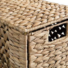Tidyard Armadietto Portaoggetti con 5 Cesti in Giacinto d'Acqua e Telaio in Metallo 25,5 x 37 x 100 cm Marrone