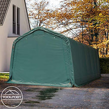 TOOLPORT Tenda Garage 3,3 x 7,2m Tenda per Il Bestiame Tenda Capannone in PVC ca. 550 g/m² e Stabile Costruzione in Acciaio Verde